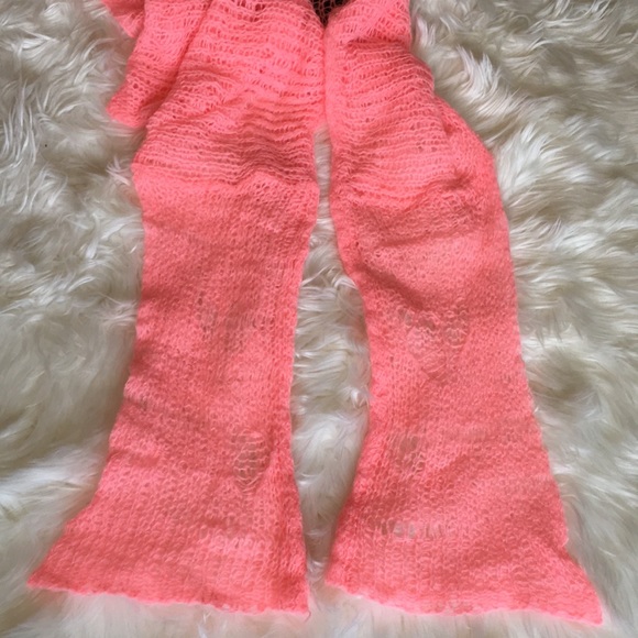 Wildfox Couture White Label Distressed Pink Sequin Heart Lennon Sweater - Picture 10 of 13